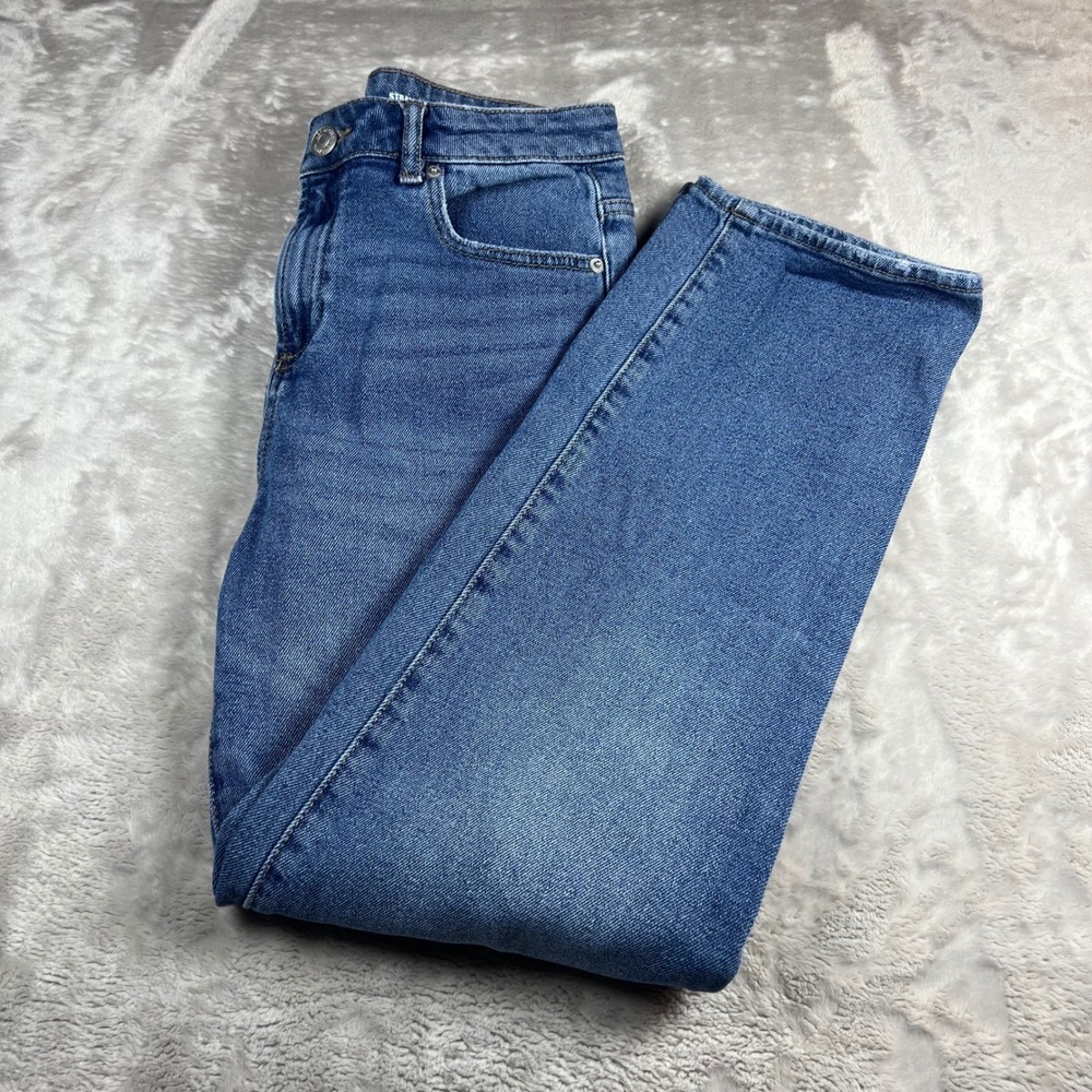 Jordache Women's Size 6 Jeans Blue Straight High-Rise Medium Enzyme Wash